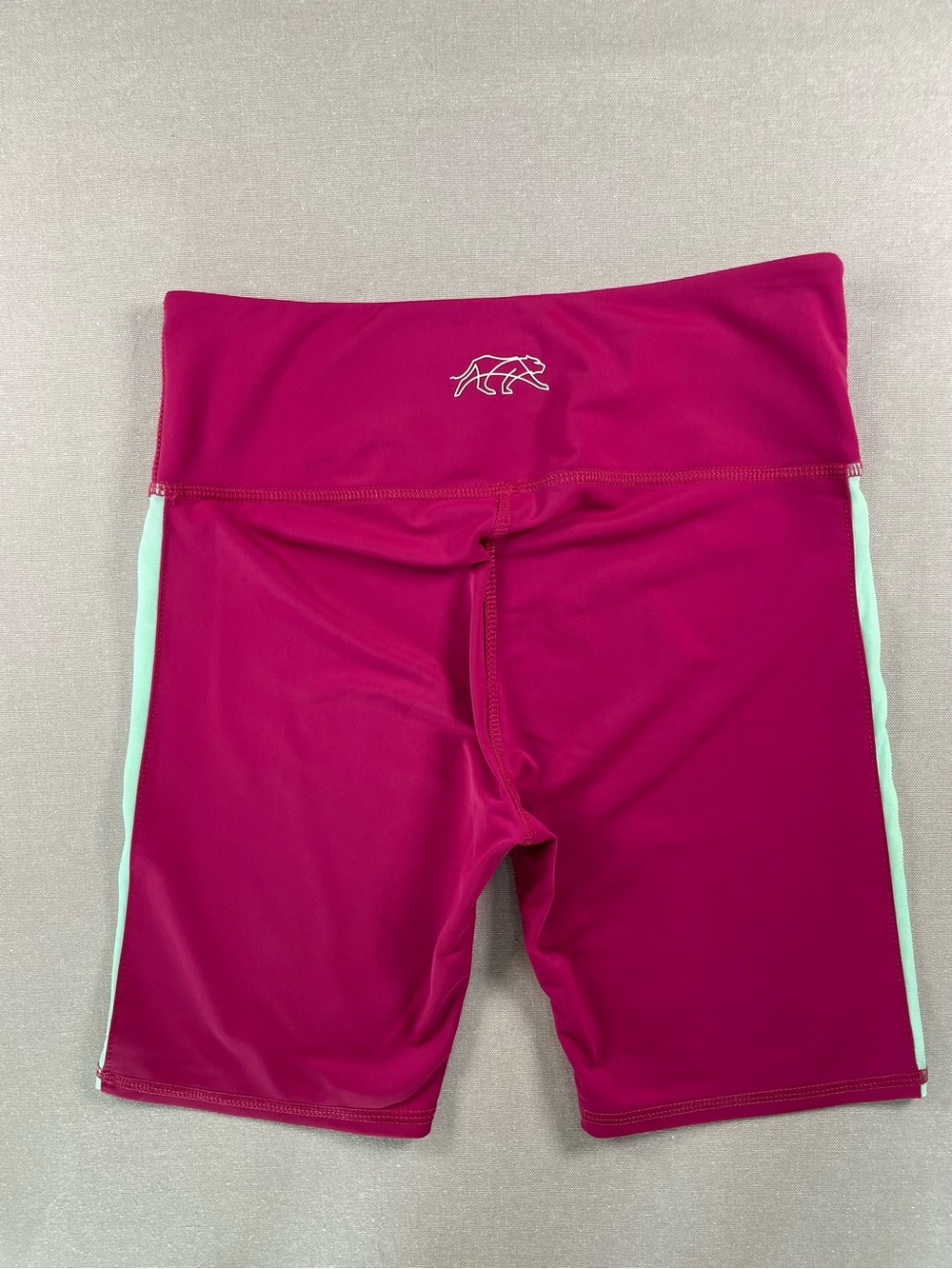 Tiger Friday Magenta High-Waist Bike Shorts with Mint Side Panels Adult L